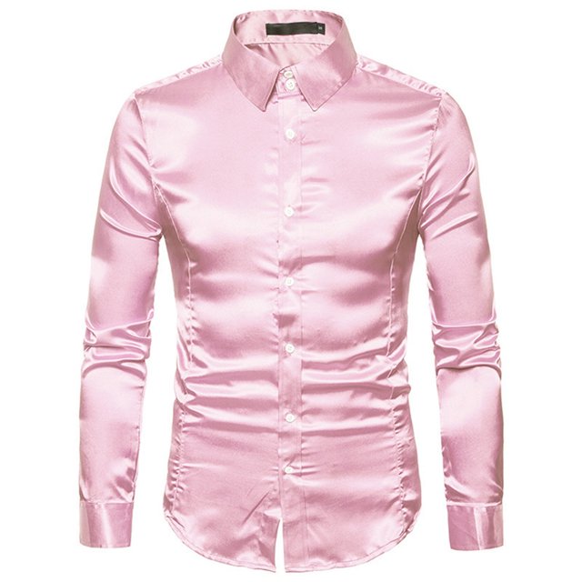 maskred Hauts à Manches Longues pour Hommes - Fonctionnel Anti-Rides Durable et Chic Bonne Coupe pour Corps Normal Chemise de Travail Décontractée Rose m