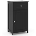 thumbnail image 1 of Costway White Floor Storage Cabinet Bathroom Organizer Cupboard Drawer Shelf Bath Towel Black, 1 of 10