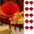 thumbnail image 1 of EGNMCR Décoration de Pièce, Décoration de Maison, Lanterne Chinoise Suspendue 10 Pcs Lanternes en Papier Rouges Décoration du Nouvel An Chinois pour Festival du Printemps Suspension Mariage et Décoration de Restaurant Lanterne en Papier Légère, 1 of 9