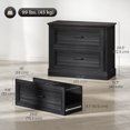 thumbnail image 3 of HOMCOM Lateral File Cabinet with 2 Drawers, Farmhouse Filing Cabinet, Black, 3 of 10