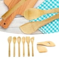 thumbnail image 1 of Wooden Cooking Kitchen Utensils Set 6 Piece - Organic Large 115 Inch Wooden Spoon Fork Turner For Cooking, 1 of 7