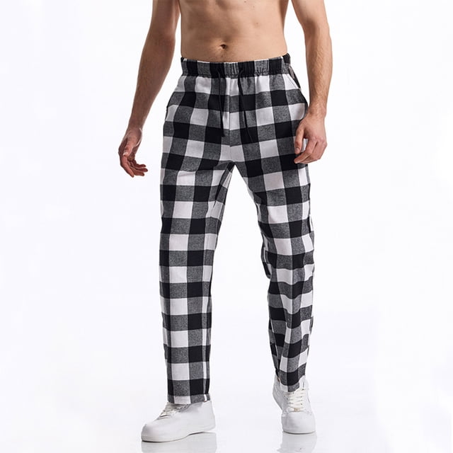asjyhkr Mens Pajama Pants Drawstring Elastic Waist Lightweight Lounge Trousers with Pockets