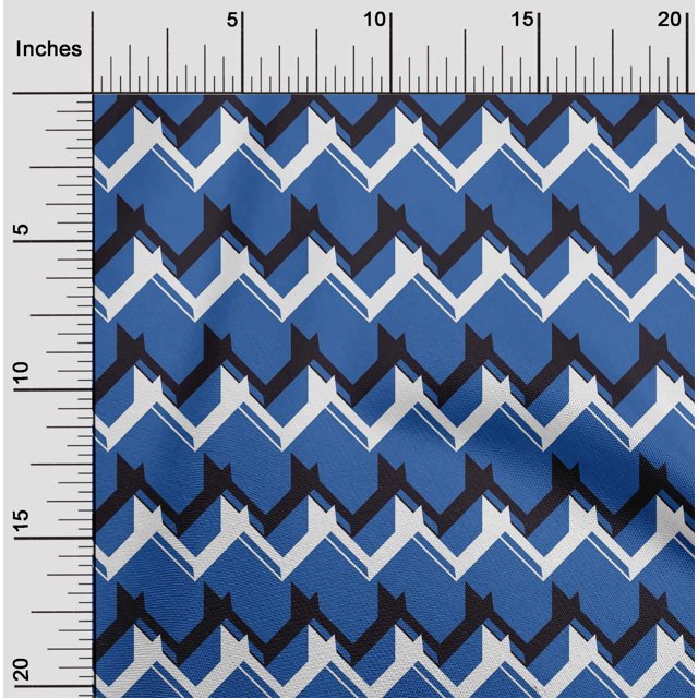 oneOone Cotton Poplin Fabric Chevron Geometric Printed Fabric 1 Yard 56 Inch Wide