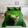 thumbnail image 1 of Erosebridal Ensembles de Literie Grenouille de la Forêt Simple avec Couette, Insert de Couette Faune de la Jungle, Vert, Réversible 2 Pcs, 1 of 7