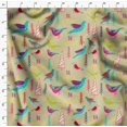 thumbnail image 4 of Soimoi Beige Poly Georgette Fabric Text & Bird Artistic Fabric Prints By Yard 52 Inch Wide, 4 of 5