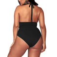 thumbnail image 3 of Pisexur Womens Plus Size Bikini High Waisted Swimsuits Two Piece Bathing Suits Tummy Control Swimwear, 3 of 6