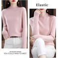 thumbnail image 2 of Women‘s Wool Sweaters Mock Turtle Neck Lightweight Long Sleeve Cozy Warm Fall Winter Pullover Tops, 2 of 7