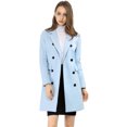 thumbnail image 3 of INSPIRE CHIC Manteau Mi-Long à Double Boutonnage pour Femme à Col à Revers Cranté, 3 of 6