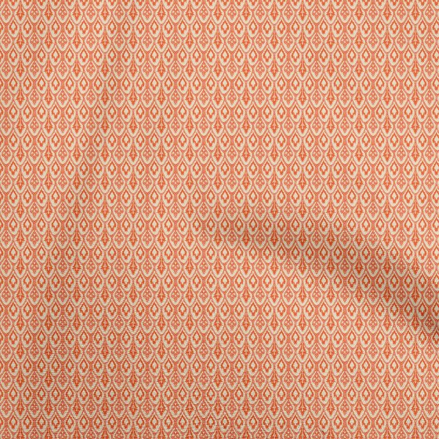 oneOone Rayon Orange Fabric African Fabric For Sewing Printed Craft Fabric By The Yard 56 Inch Wide