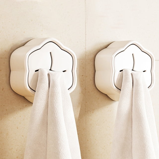 LSLJS Non Punched Towels Cloths Storage Plugs Household Kitchen Bathroom Wall Adhesive Hooks Door Hooks Rear Hooks 2 PCS