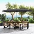 thumbnail image 4 of Gymax Parasol de Patio Double Face de 13 Pi avec Lumières Solaires, Manivelle, Base de Parasol, Gris, 4 of 10
