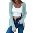 thumbnail image 2 of Styesk Cardigan Sweaters for Women Lightweight Open Front Cardigans Button Long Sleeve Crochet Knit Cardigans Versatile Solid Color Fall Outfits Casual Loose Fit Oversized Sweaters, 2 of 9