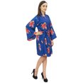 thumbnail image 1 of Bimba Cotton Poplin Floral Print Bridesmaid Sleepwear Kimono Robe With Belt - 8, 1 of 5