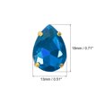 thumbnail image 2 of Unique Bargains 20Pack Teardrop Sew on Rhinestone - 18x13mm Glass Teardrop Crystal Rhinestones in Gold Prong Setting (Blue), 2 of 7