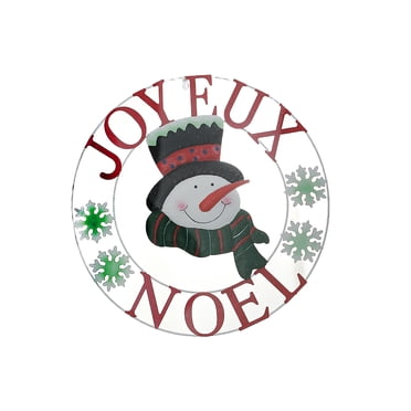 Décoration De Roue De Bonhomme De Neige En Métal De 24 Po (Joyeux Noel)