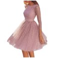 thumbnail image 2 of Lenago Robe de Pâques Grande Taille pour Femmes à Bretelles Croisées Mariage Col Rond Élégante Fête Soirée Ajustée Dos Nu Robe en Dentelle Robes d'Été de Plage en Liquidation, 2 of 8