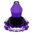 thumbnail image 2 of Oyolan Robe Justaucorps de Danse Ballet Métallique à Paillettes pour Filles avec Jupes Tutu en Tulle Robes de Performance Violet 6, 2 of 5