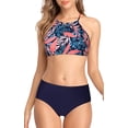 thumbnail image 1 of Charmo Womens Halter Bikini Swimsuits High Neck Two Piece Bathing Suit, 1 of 6