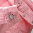 thumbnail image 4 of Hansber Women's 3/4 Sleeve Denim Jacket Coat Basic Button Down Stretch Jacket with Pockets Pink XXL, 4 of 5