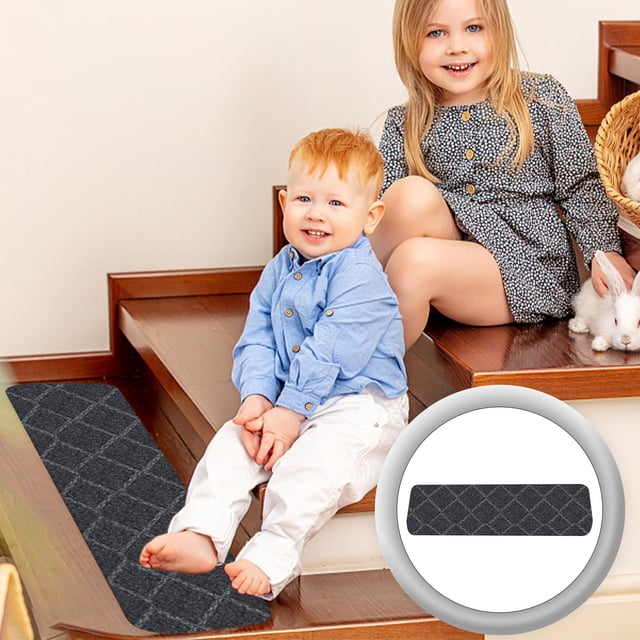Non Slip Carpet Stair Treads, Indoor Anti Skid Runner Rug With Reusable Adhesive, Soft Durable Step Mats For Stairs, Easy Install, Washable Safety Mat For Home And Pet