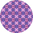 thumbnail image 1 of Ahgly Company Tapis Rond Lavable en Machine Intérieur Transitionnel Violet, 4 Pieds Rond, 1 of 7