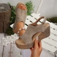 thumbnail image 4 of Marque Sandales Compensées Pisexur pour Femmes et Sandales Compensées à Plateforme pour Femmes Espadrilles 3 Po à Talons Compensés Sandales à Bride à la Cheville, 4 of 7
