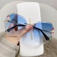 thumbnail image 2 of EIMELI Rimless  Sunglasses Women Shades UV400 Protection Rimless Vintage Sun Glasses Rimless Gradient Sun Glasses Rhinestone Retro Sunglasses for Outdoor Activity, 2 of 6