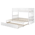 thumbnail image 2 of Costway Twin Over Twin Pull-Out Bunk Bed with Trundle Wooden Ladder White, 2 of 9