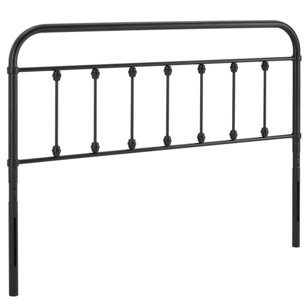 Pemberly Row Tête de Lit Moderne Style Ferme Entièrement en Métal à Barreaux, Noir