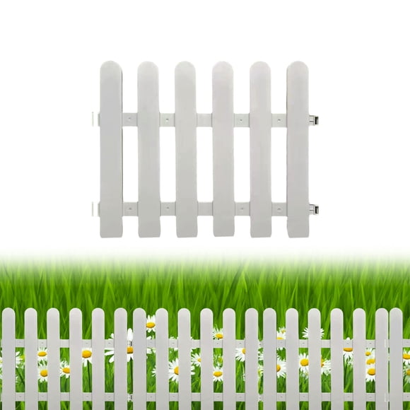PALIFEUR Household Essentials White Plastic Garden Fence Picket Fence Edgings for Lawns Flowerbeds Plant Borders Decorative Yard Household Items