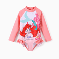 thumbnail image 1 of Disney Disney Princess Toddler Girl 1pc Moana/Areil Colorblock Ruffled Zipper UPF 40+ Long-sleeve Swimsuit, 1 of 8