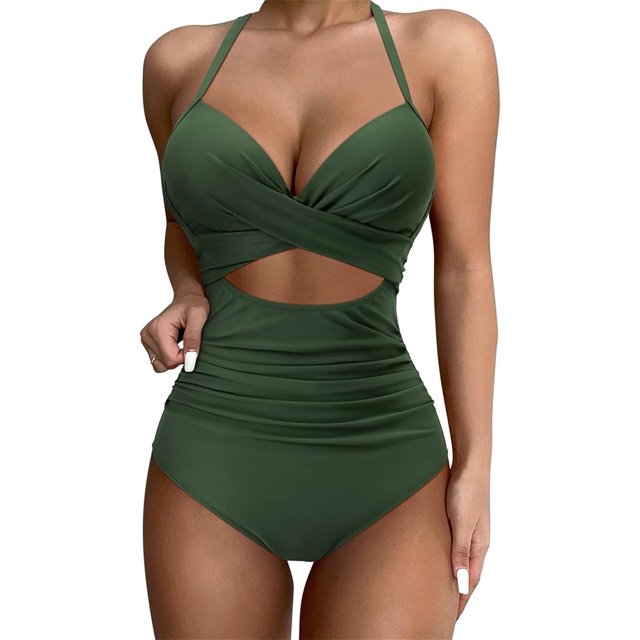 Maillot de Bain une Pièce pour Femmes, Monokini Taille Haute