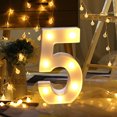 thumbnail image 1 of EGNMCR Alphabet LED Digital Lights Light Up White Plastic Digital Standing Hanging 5 Digital light, 1 of 2