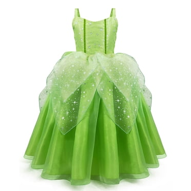 KAWELL Fancy-Dress Costume for Little Girls Fancy Halloween/Christmas Role Play Green Fairy Skirt, Child 3/4t