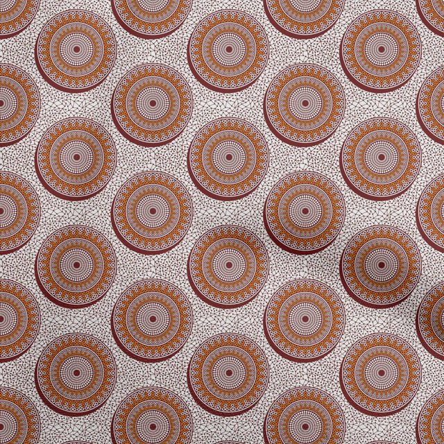 oneOone Cotton Poplin Brown2 Fabric Asian Block Craft Projects Decor Fabric Printed By The Yard 56 Inch Wide