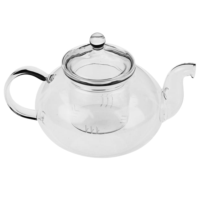 Miangastore Glass Flower Tea Kettle With Strainer Glass Tea Pot Clear Glass Tea Kettle Pot For Blooming Tea