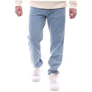 Men's Jeans Mens Casual Large Size Jeans Mens Trendy Loose Straight Leg Trendy Trousers Jeans Homme Blue S/28