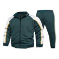 thumbnail image 1 of Ensemble de Survêtement 2 Pcs pour Hommes Sweat à Manches Longues Col Montant + Pantalon, 1 of 3