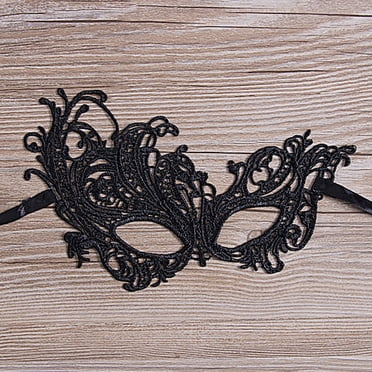 Masque Facial en Dentelle Noire pour les Yeux Bal Masqué Bal de Promo Décorations d'Halloween