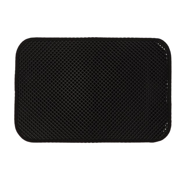 Cat Litter Pad Prevent Slip Waterproof Bottom Double Layer EVA Litter Trapping Mat for Kitten 45x30cm Black