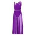 thumbnail image 3 of RUNQHUI Jupe Longue en Tulle Sans Manches Brillante pour Filles, Robe de Danse, Violette 6, 3 of 6