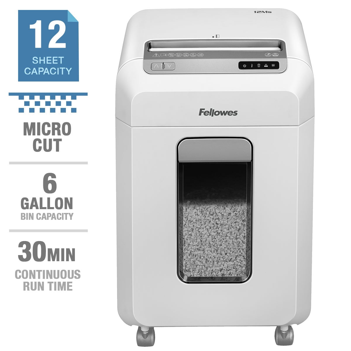 Fellowes Microshred 12Ms, déchiqueteuse à micro-coupe de 12 feuilles