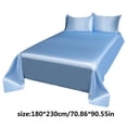 thumbnail image 3 of Ohufall Queen Size Sheet Set Ice Silk Bed Sheet 3 Piece Set Summer Cooling Solid Color Bed Sheets, 3 of 4