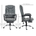 thumbnail image 3 of HOMCOM Executive Office Chair PU Leather Reclining Chair with Arms Grey, 3 of 10