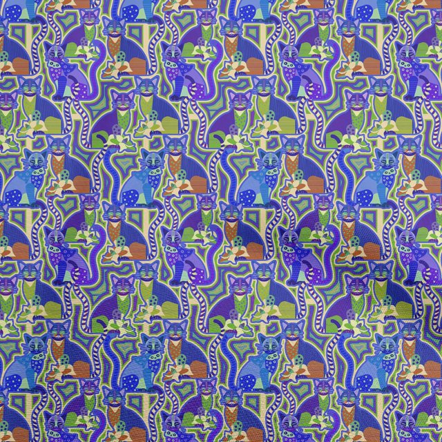 oneOone Rayon Medium Blue Fabric Abstracts Sewing Material Print Fabric By The Yard 56 Inch Wide