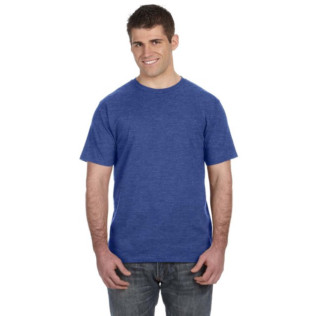 Gildan L t-shirt Décontracté pour Homme Bleu Chiné en Coton Peigné ringspun Prélavé 100 % avec design Semi-Ajusté. Comprend un Col à Coutures, un Ruban d'Épaule à Épaule, une construction Tubulaire et une Manche à Double Aiguille et un Ourlet Inférieur. Couleur Bleu Chiné avec Étiquette Amovible et certification Oeko-Tex® Standard 100. Idéal pour le Quotidien et Lavable à la machine.