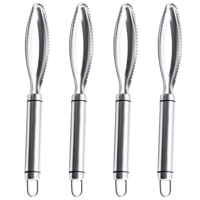 4Pcs Stainless Steel Fish Scale Remover Cleaner Fish Skin Cleaning Peeler