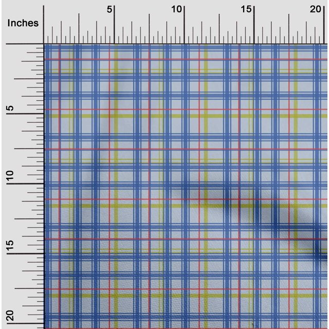 oneOone Cotton Poplin Fabric Madras Check Decor Fabric Printed BTY 56 Inch Wide