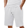 thumbnail image 1 of hotojiny Mens Athletic Shorts with Pockets Solid Drawstring Wide Leg Textured Short Pants Casual Breathable Golf Workout Beach Shorts, 1 of 6