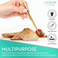 thumbnail image 4 of O'Creme Stainless Steel Precision Kitchen Tweezer Tongs with Serrated Tips for Gripping (8", Blue), 4 of 4